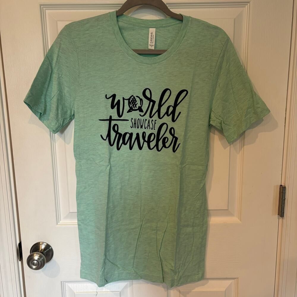 EPCOT World Showcase Traveler Disney World Tee Mint Small